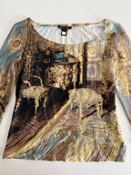 Roberto Cavalli SS 2003 baroque print top