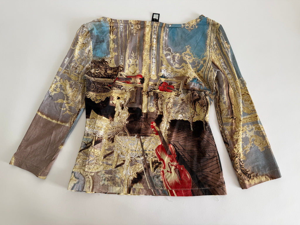 Roberto Cavalli SS 2003 baroque print top