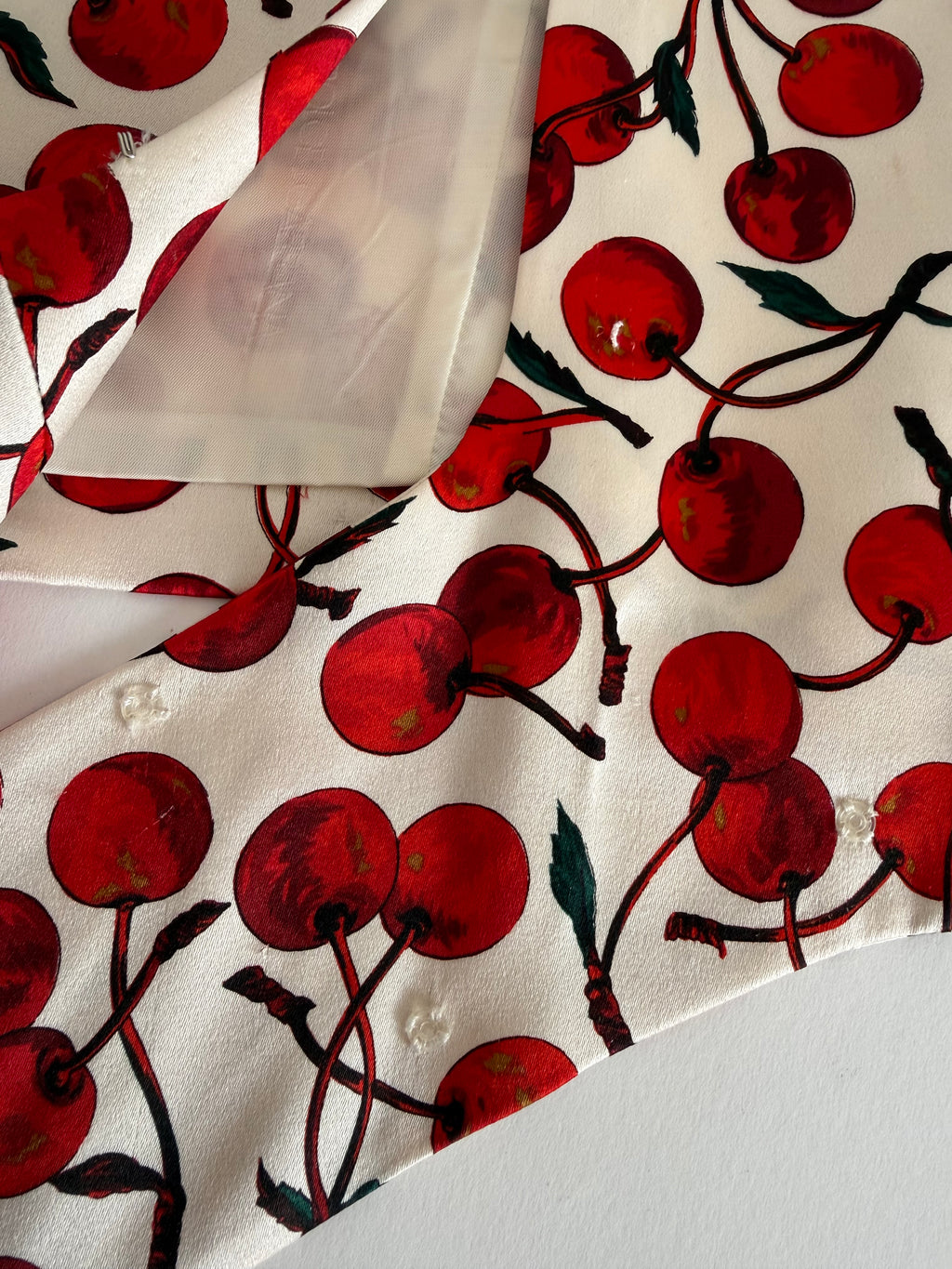 Dolce & Gabbana FW 1996 Runway silk set cherry print