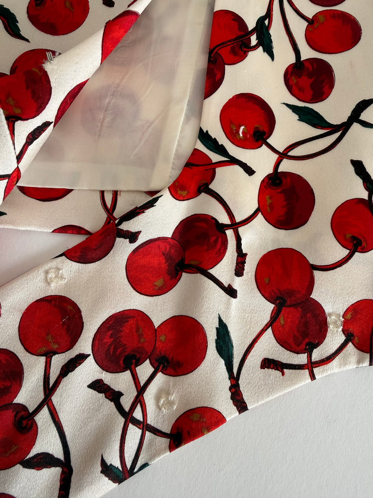 Dolce & Gabbana FW 1996 Runway silk set cherry print