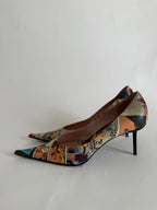 Comic leather  print high heels