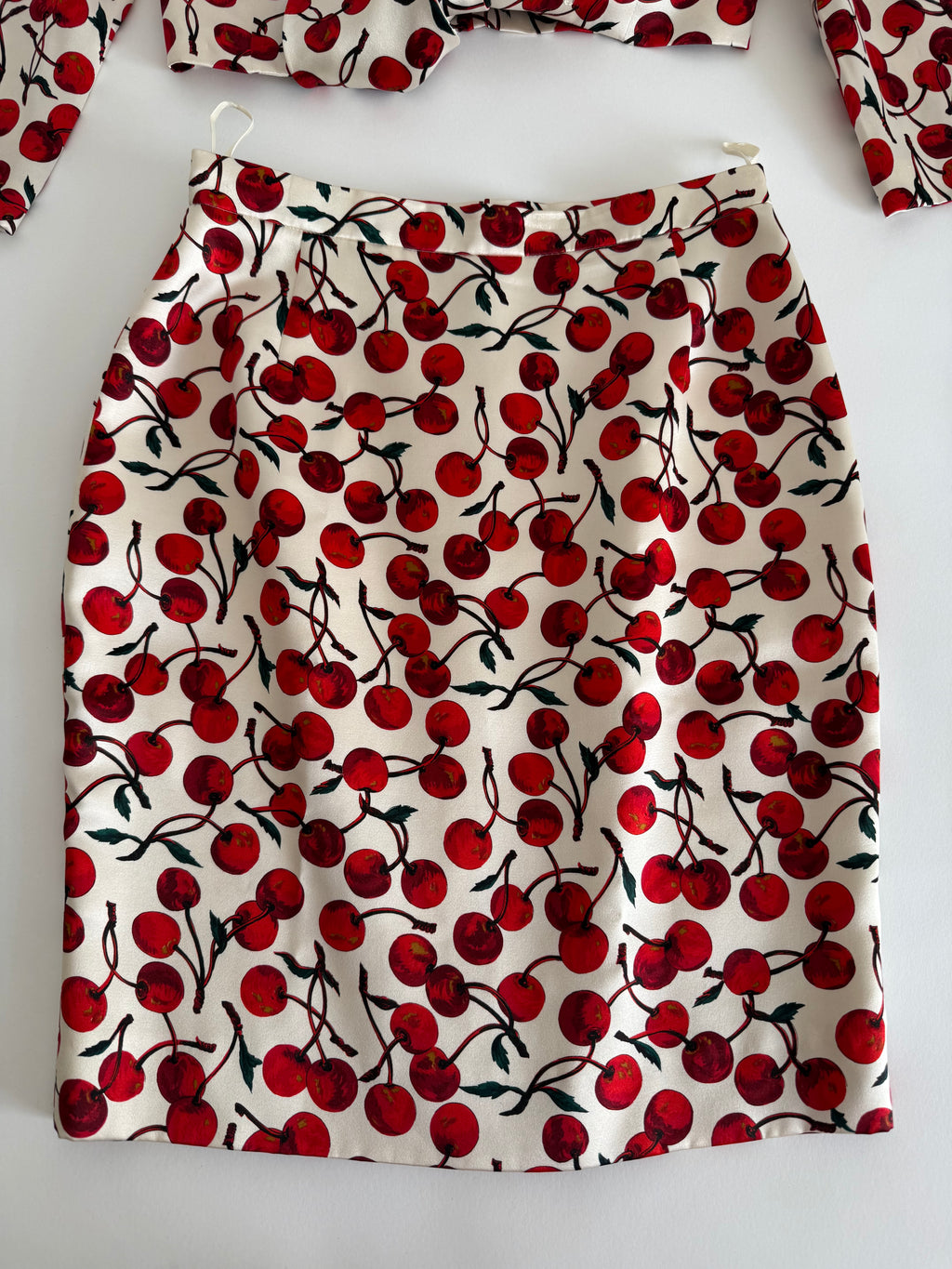 Dolce & Gabbana FW 1996 Runway silk set cherry print