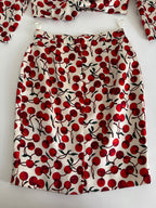 Dolce & Gabbana FW 1996 Runway silk set cherry print