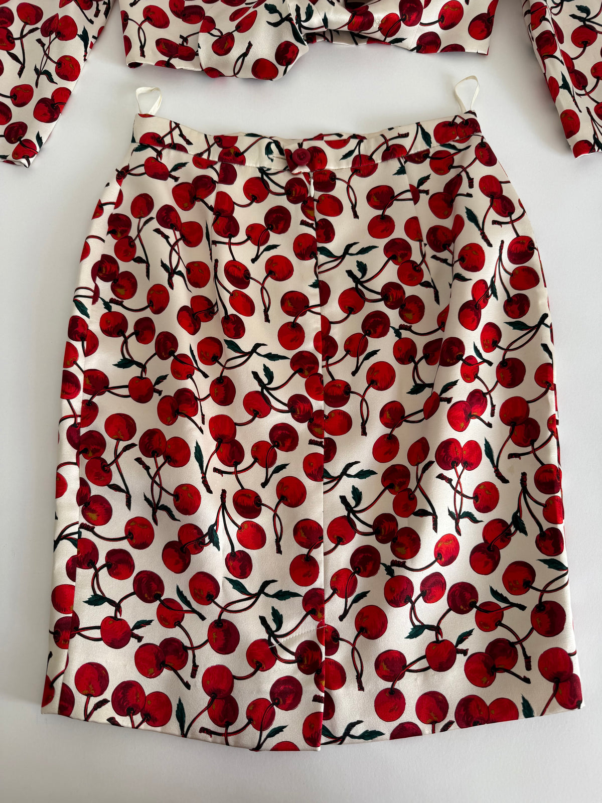 Dolce & Gabbana FW 1996 Runway silk set cherry print