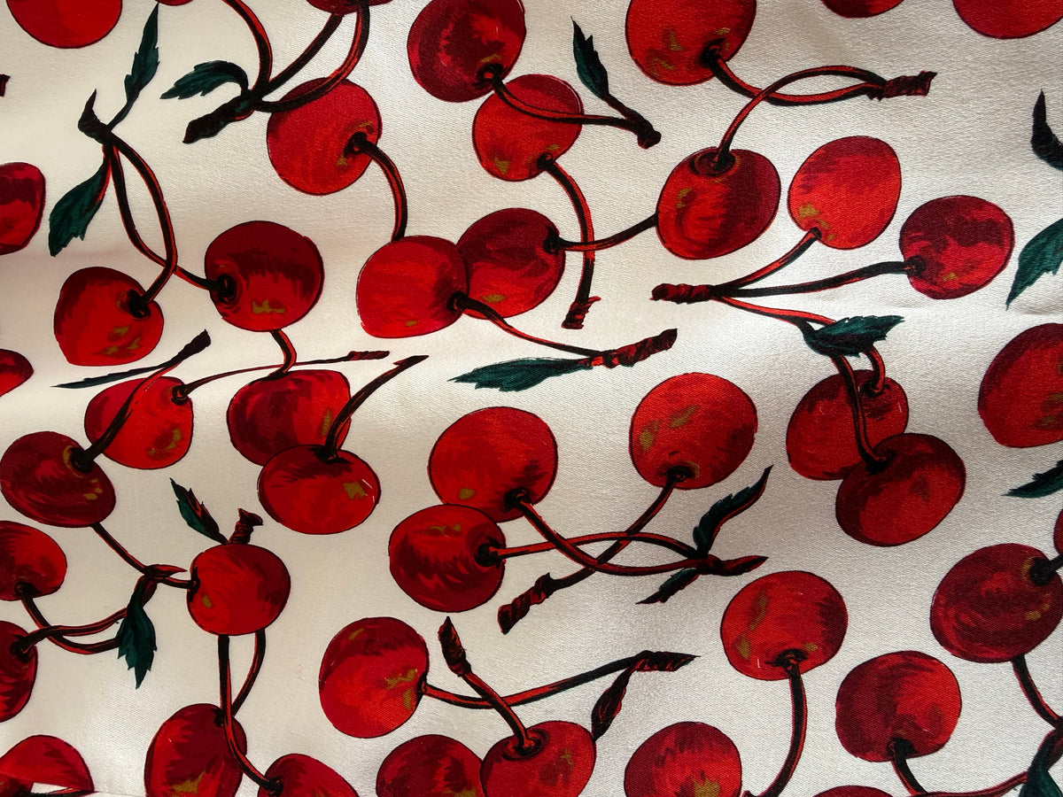Dolce & Gabbana FW 1996 Runway silk set cherry print