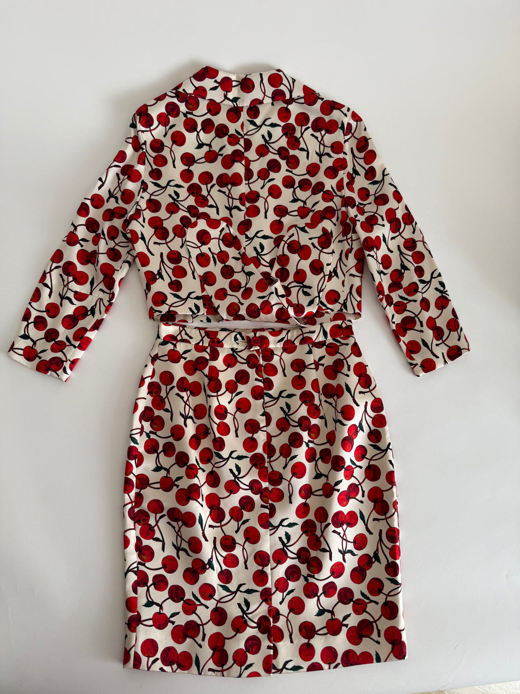 Dolce & Gabbana FW 1996 Runway silk set cherry print
