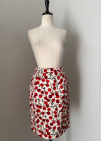 Dolce & Gabbana FW 1996 Runway silk set cherry print