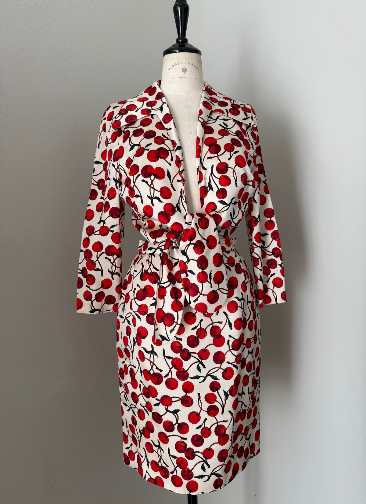 Dolce & Gabbana FW 1996 Runway silk set cherry print