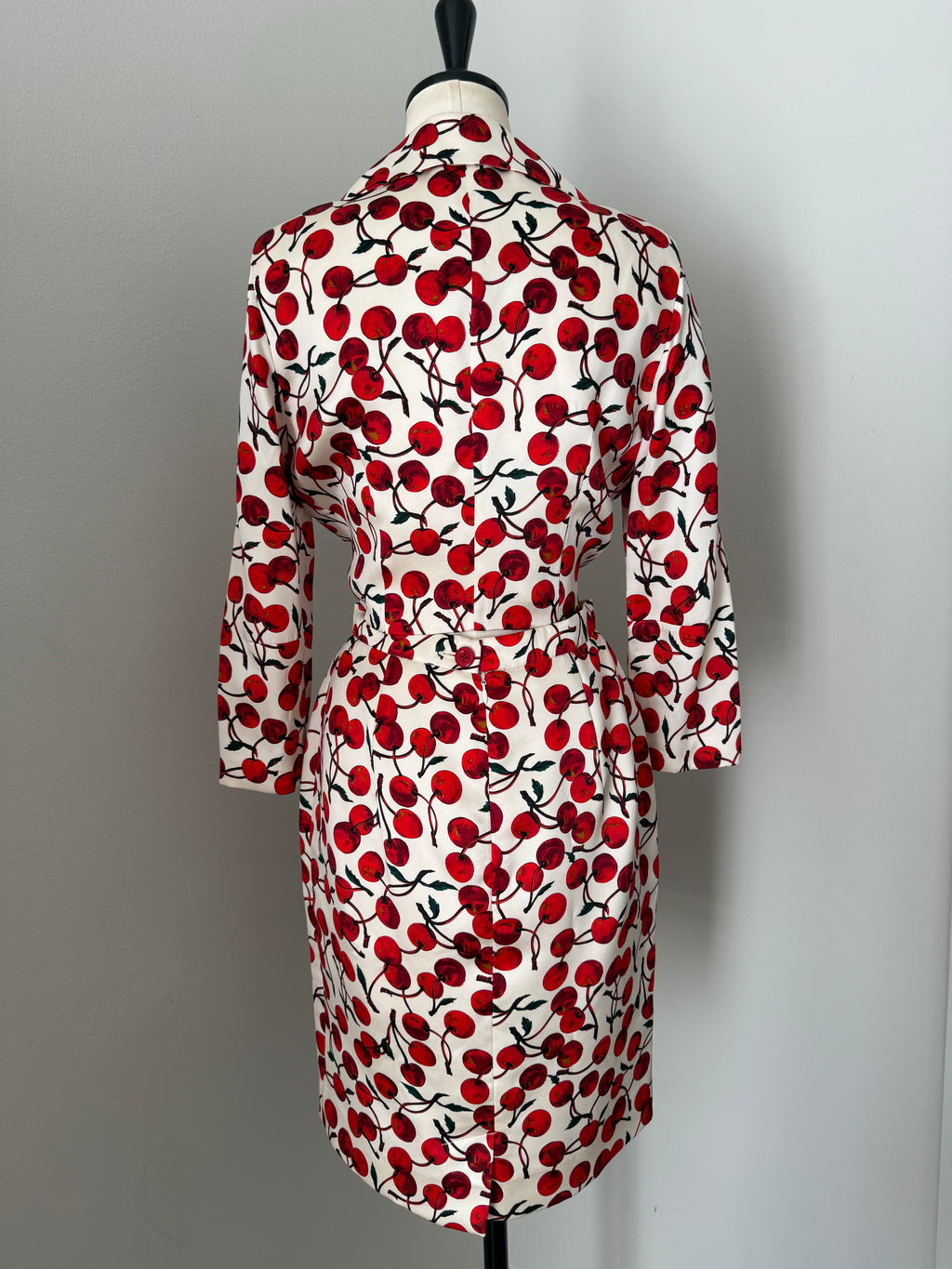 Dolce & Gabbana FW 1996 Runway silk set cherry print