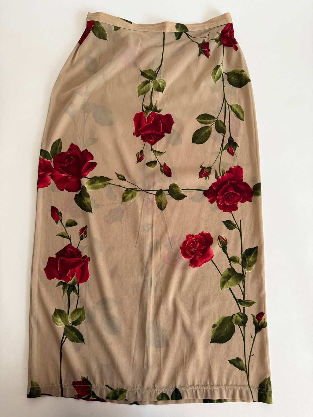 Dolce & Gabbana SS 1997 beige silk rose print set
