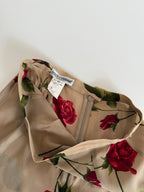 Dolce & Gabbana SS 1997 beige silk rose print set