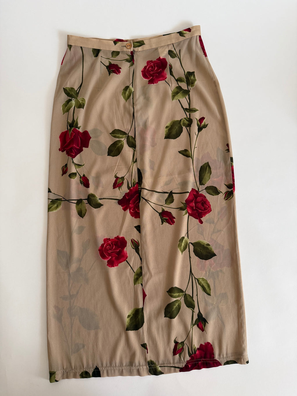 Dolce & Gabbana SS 1997 beige silk rose print set