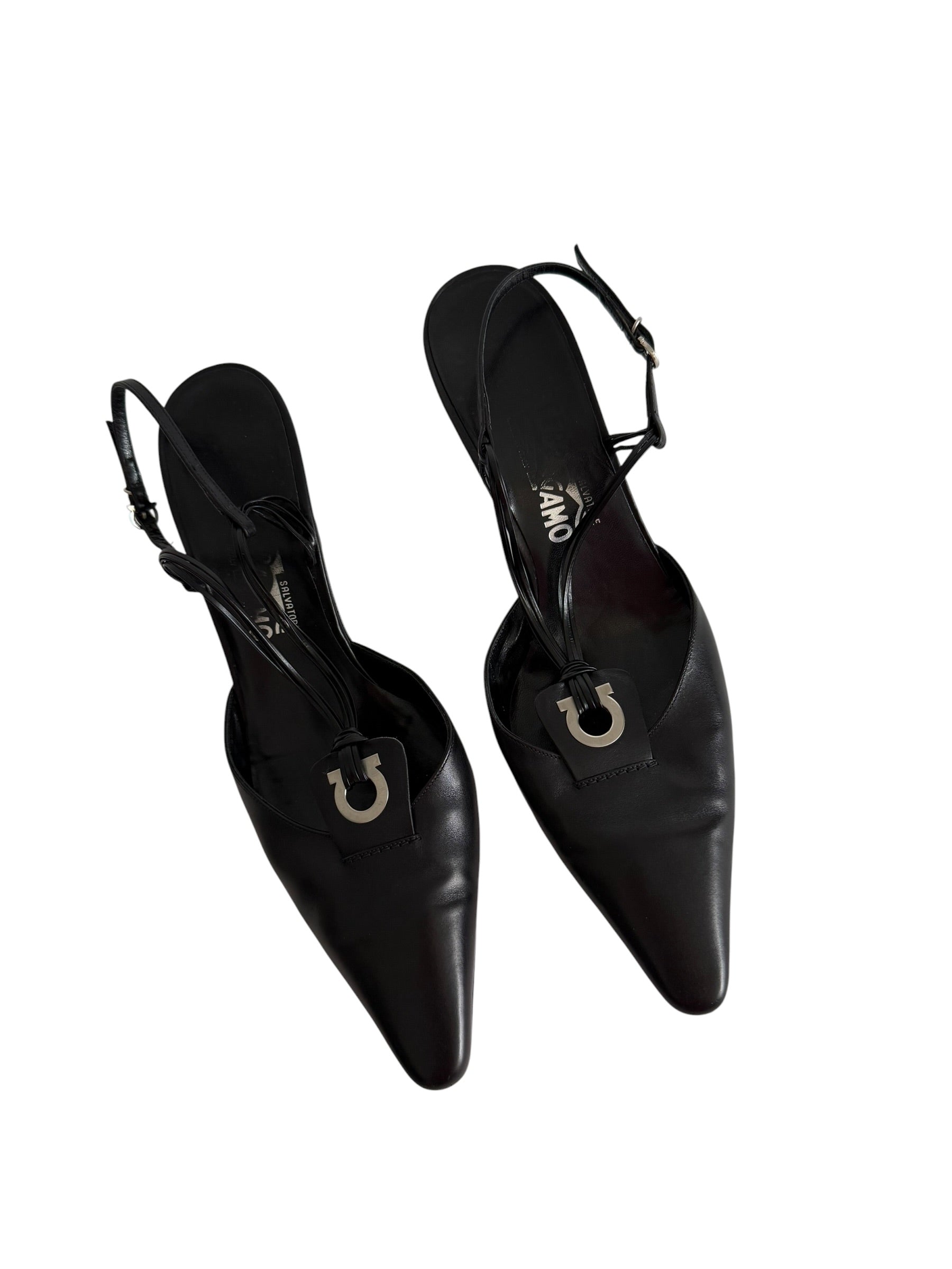 Salvatore Ferragamo 90s black mules