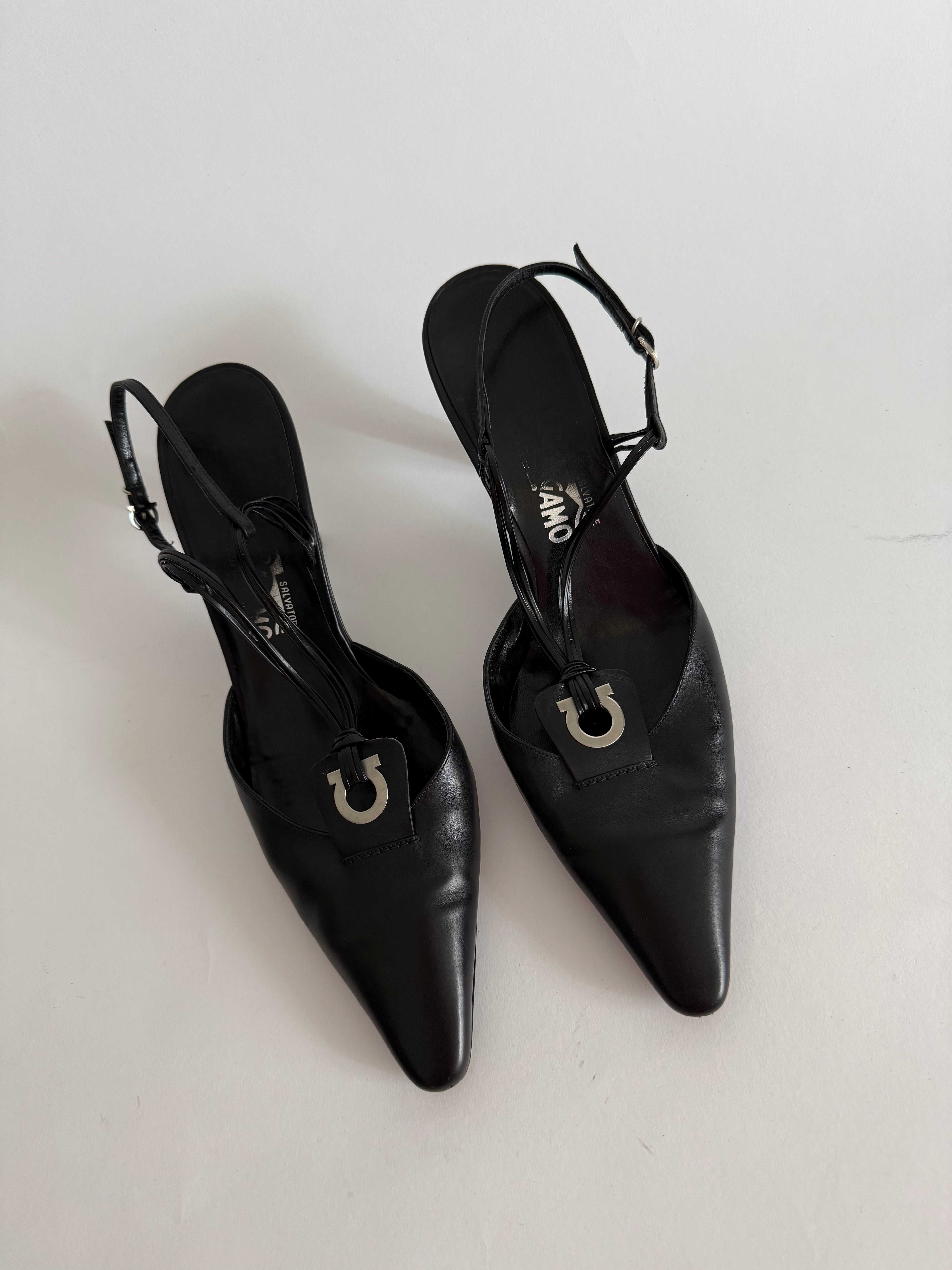 Salvatore Ferragamo 90s black mules