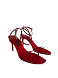 Vintage 90s red satin sandals