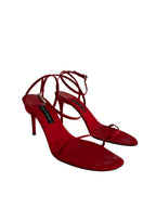 Vintage 90s red satin sandals