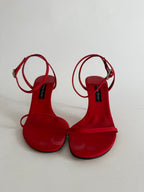 Vintage 90s red satin sandals