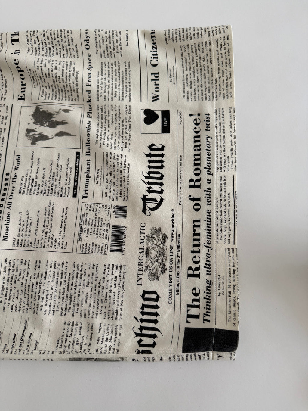 Iconic Moschino newspaper gazzette mini dress