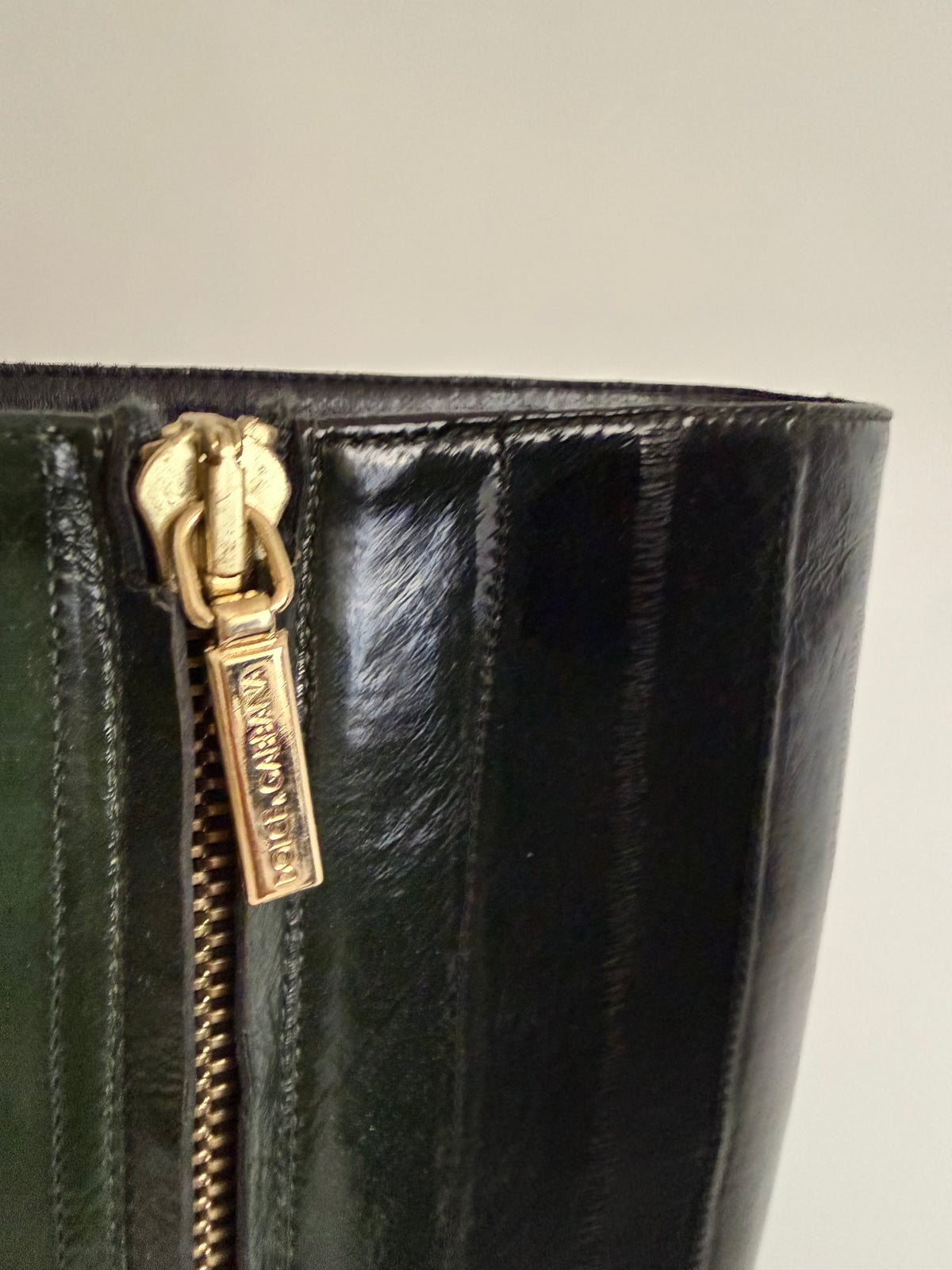 Dolce & Gabbana eel leather dark green color 2000s