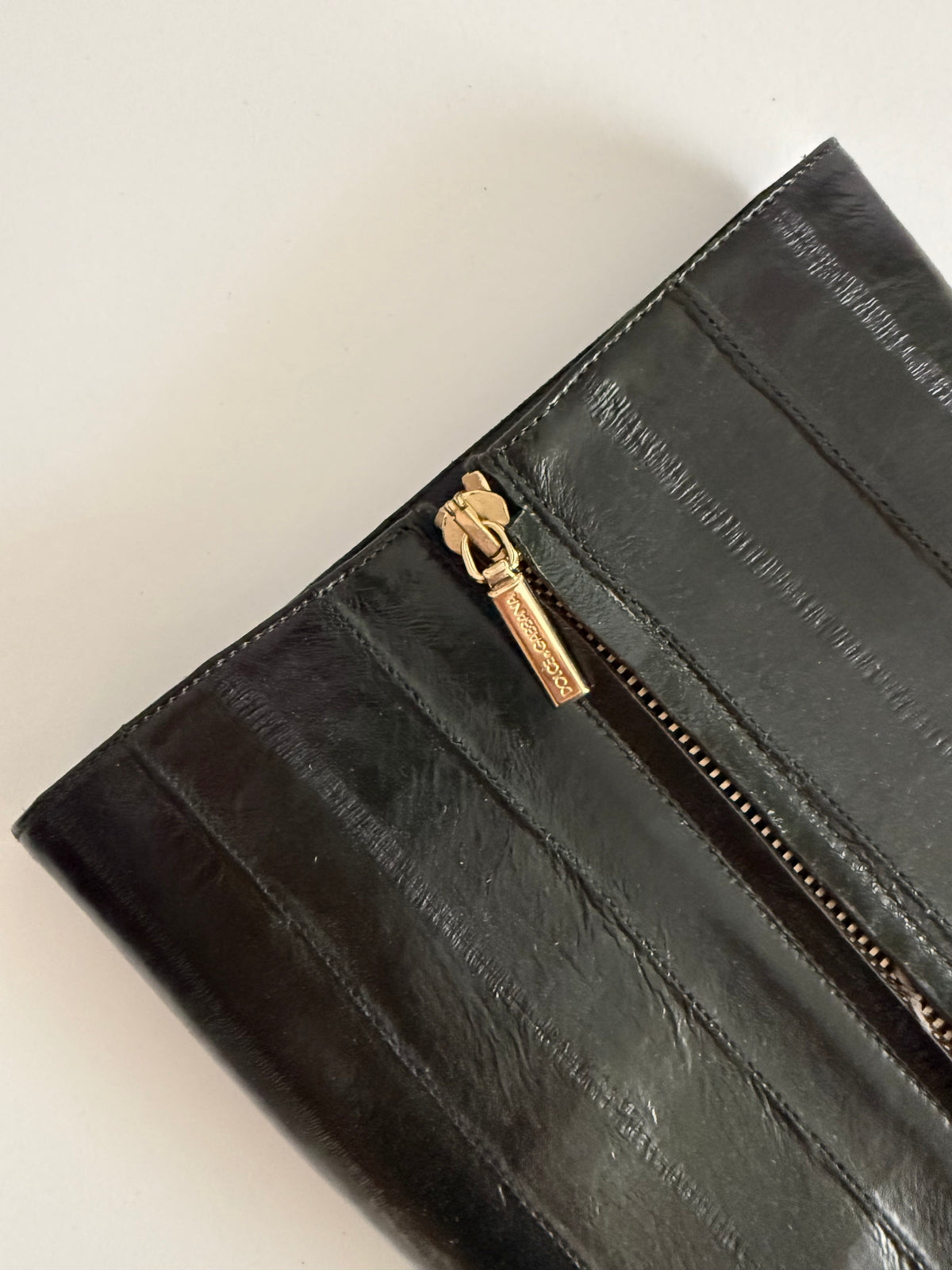 Dolce & Gabbana eel leather dark green color 2000s
