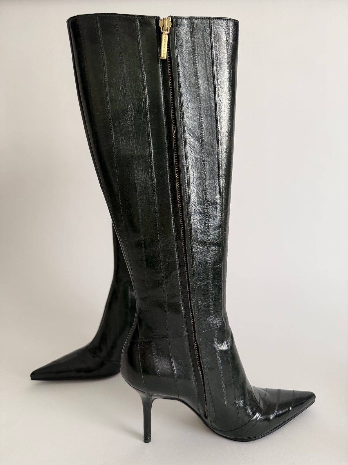 Dolce & Gabbana eel leather dark green color 2000s