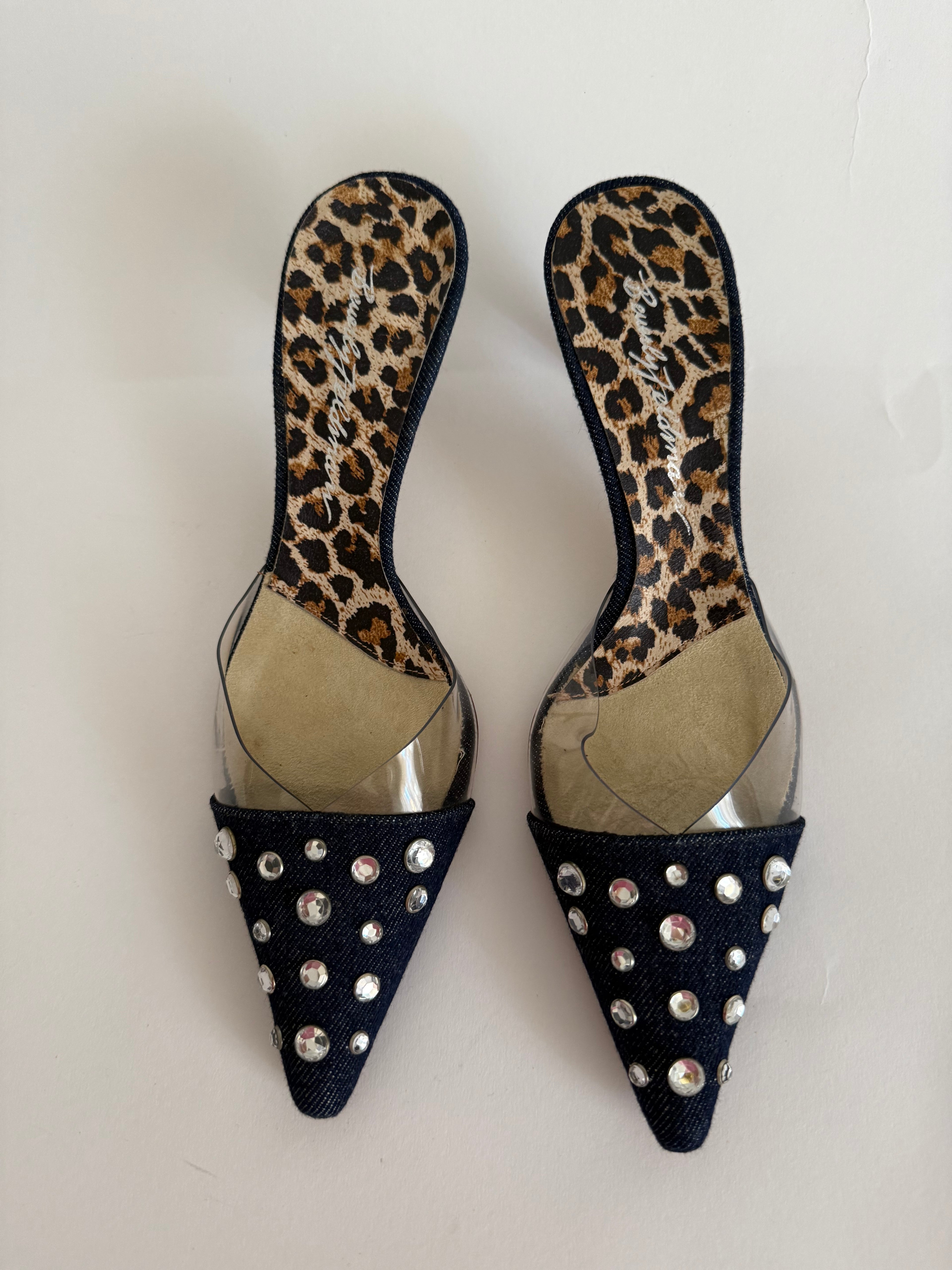 Vintage mules denim pvc
