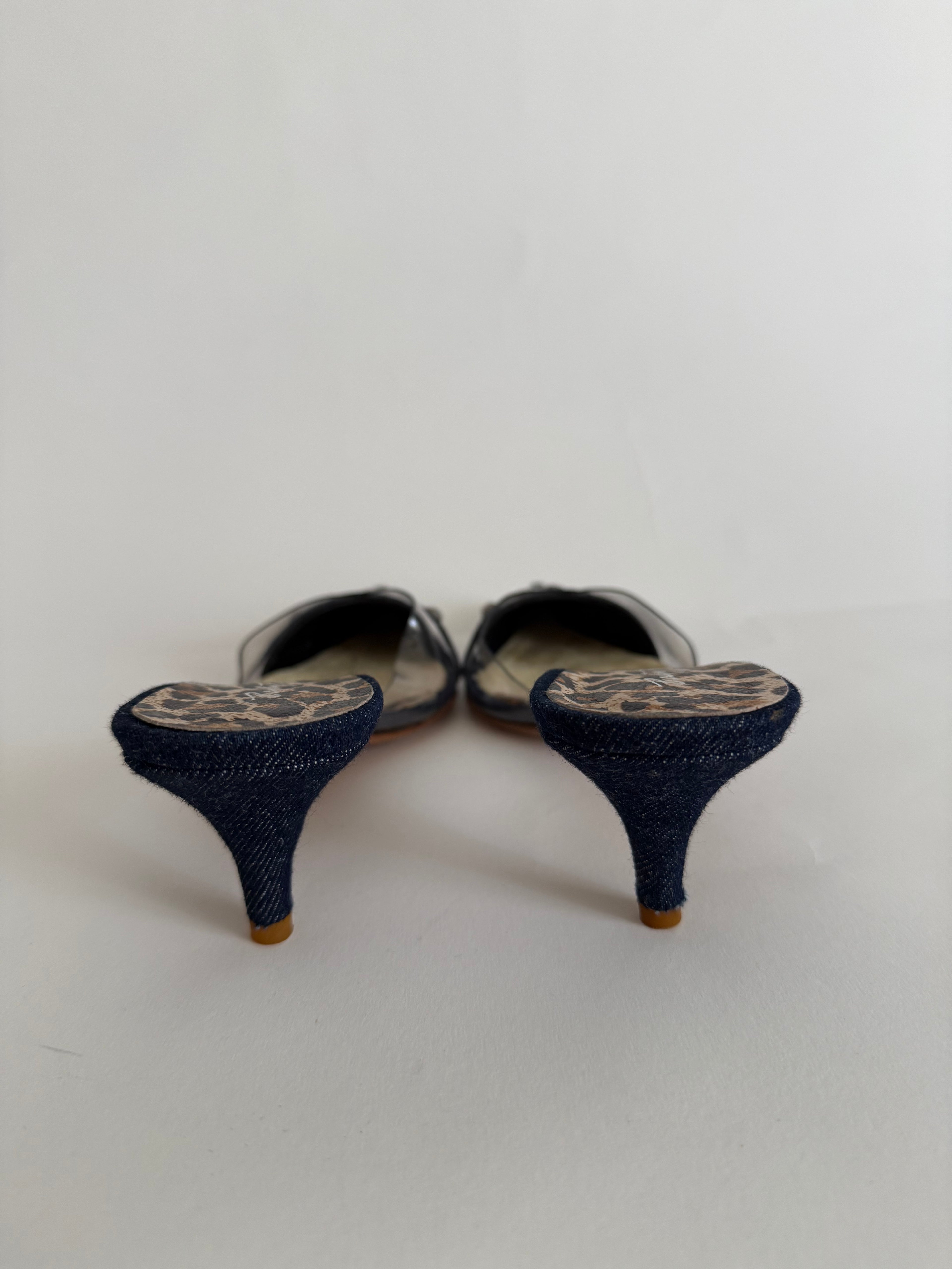Vintage mules denim pvc
