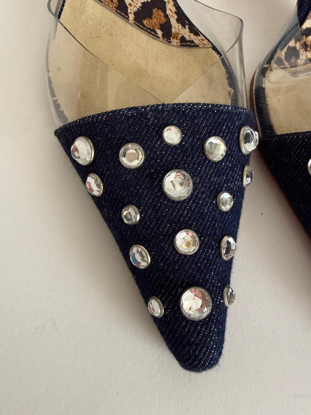 Vintage mules denim pvc