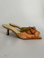 Richard Tyler velvet peach mules