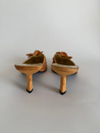 Richard Tyler velvet peach mules