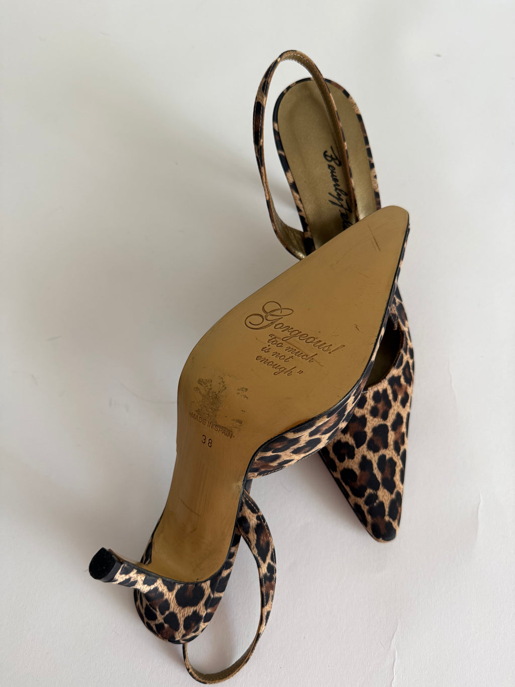 Beverly Feldman Leo print satin slingback