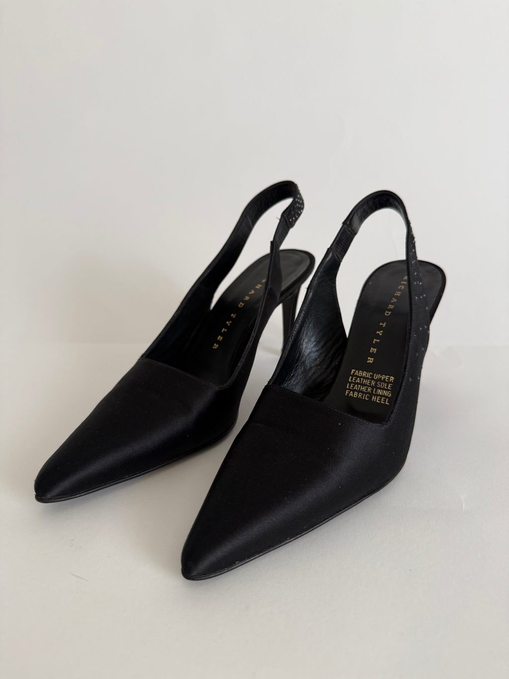Silk vintage black slingback