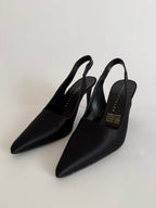 Silk vintage black slingback