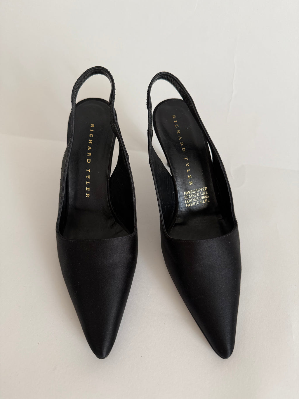 Silk vintage black slingback