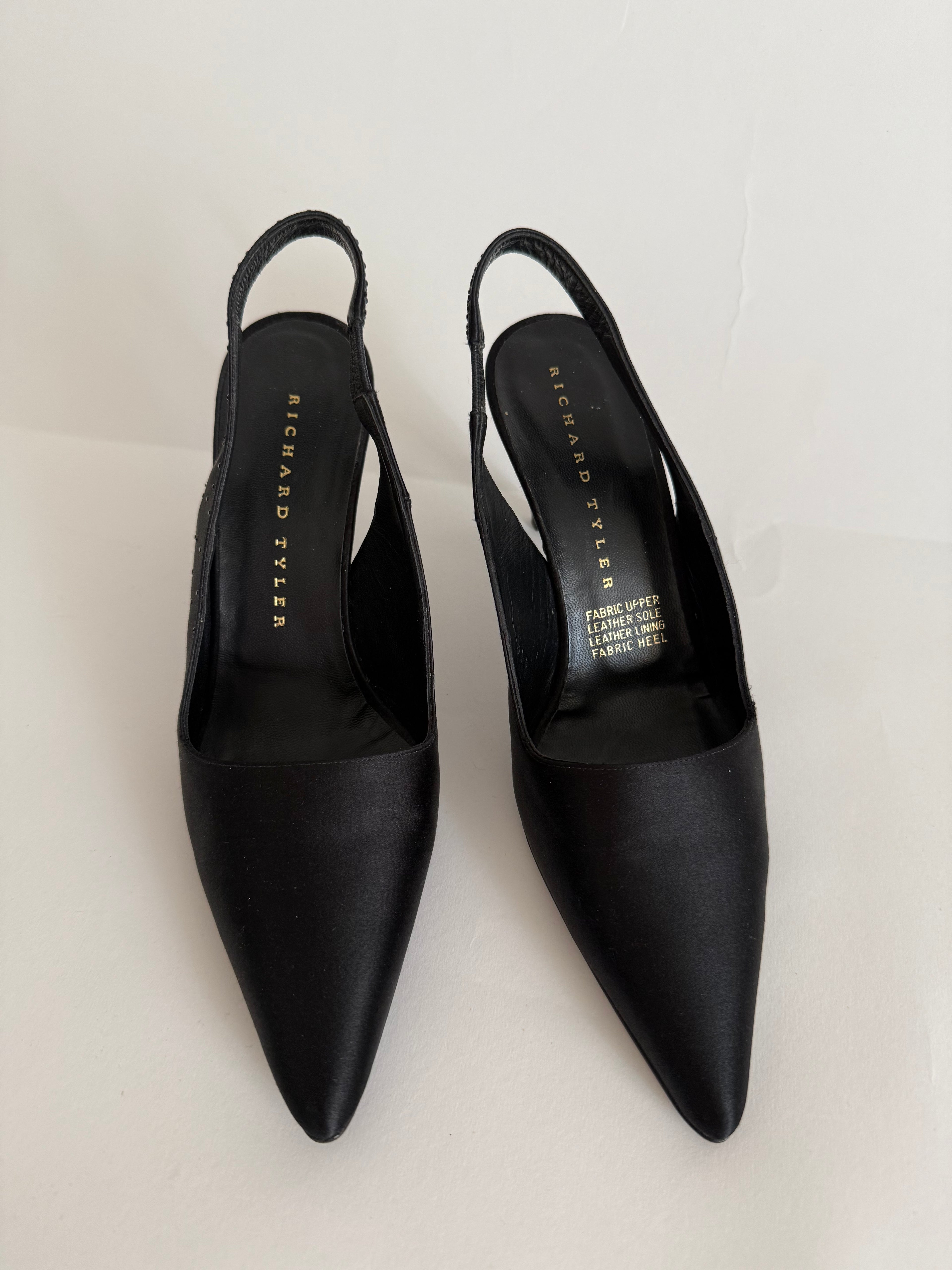 Silk vintage black slingback