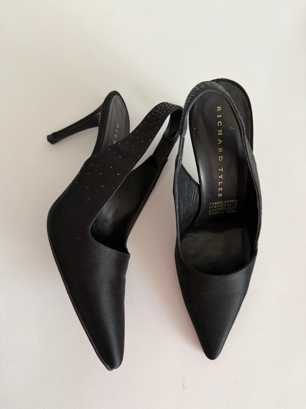 Silk vintage black slingback