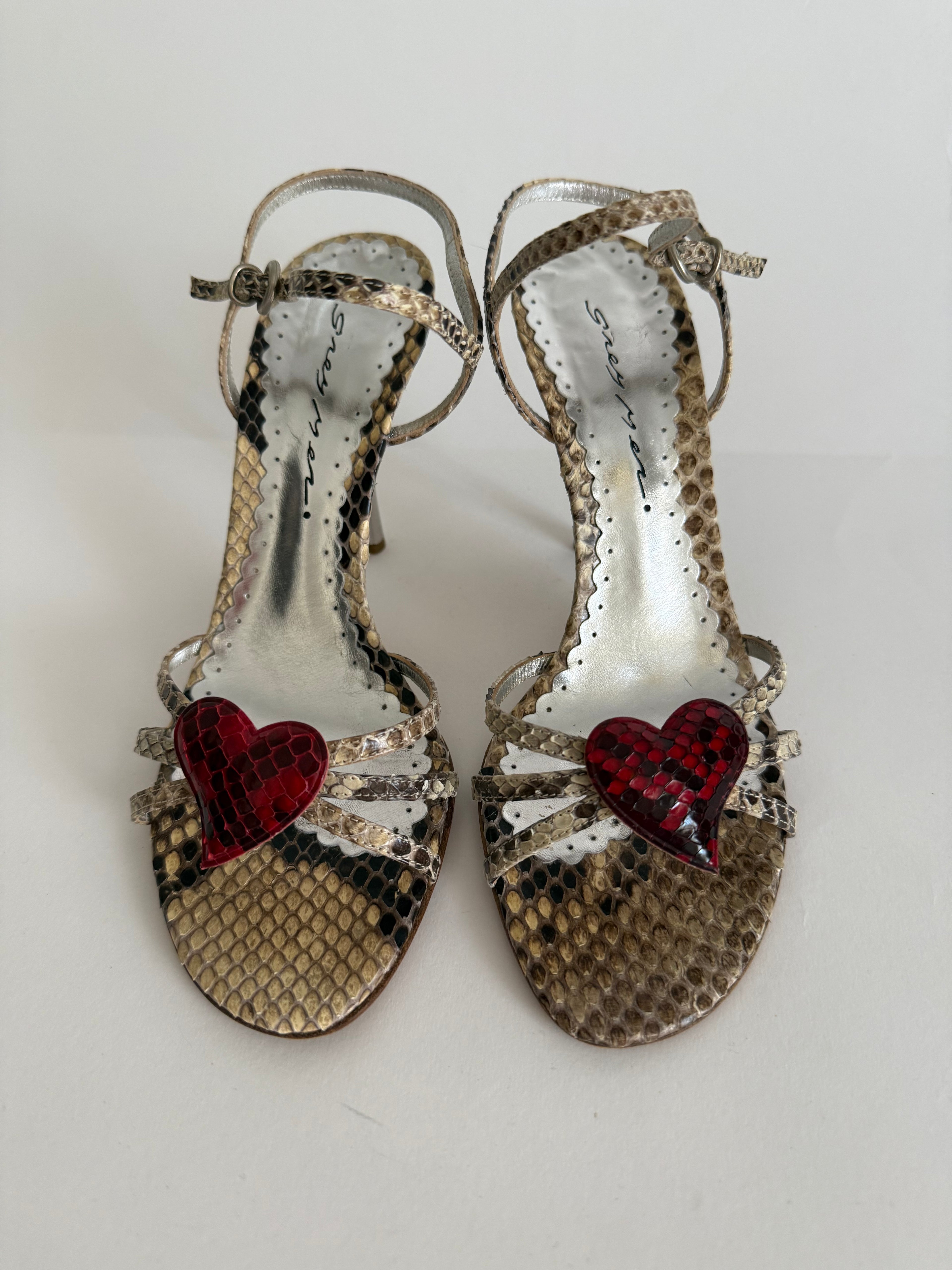 Python red heart heels 90s 2000s