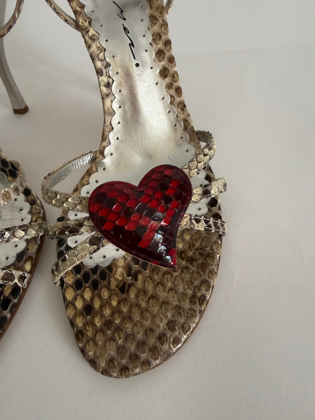 Python red heart heels 90s 2000s