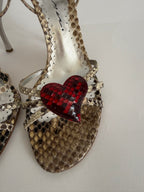Python red heart heels 90s 2000s