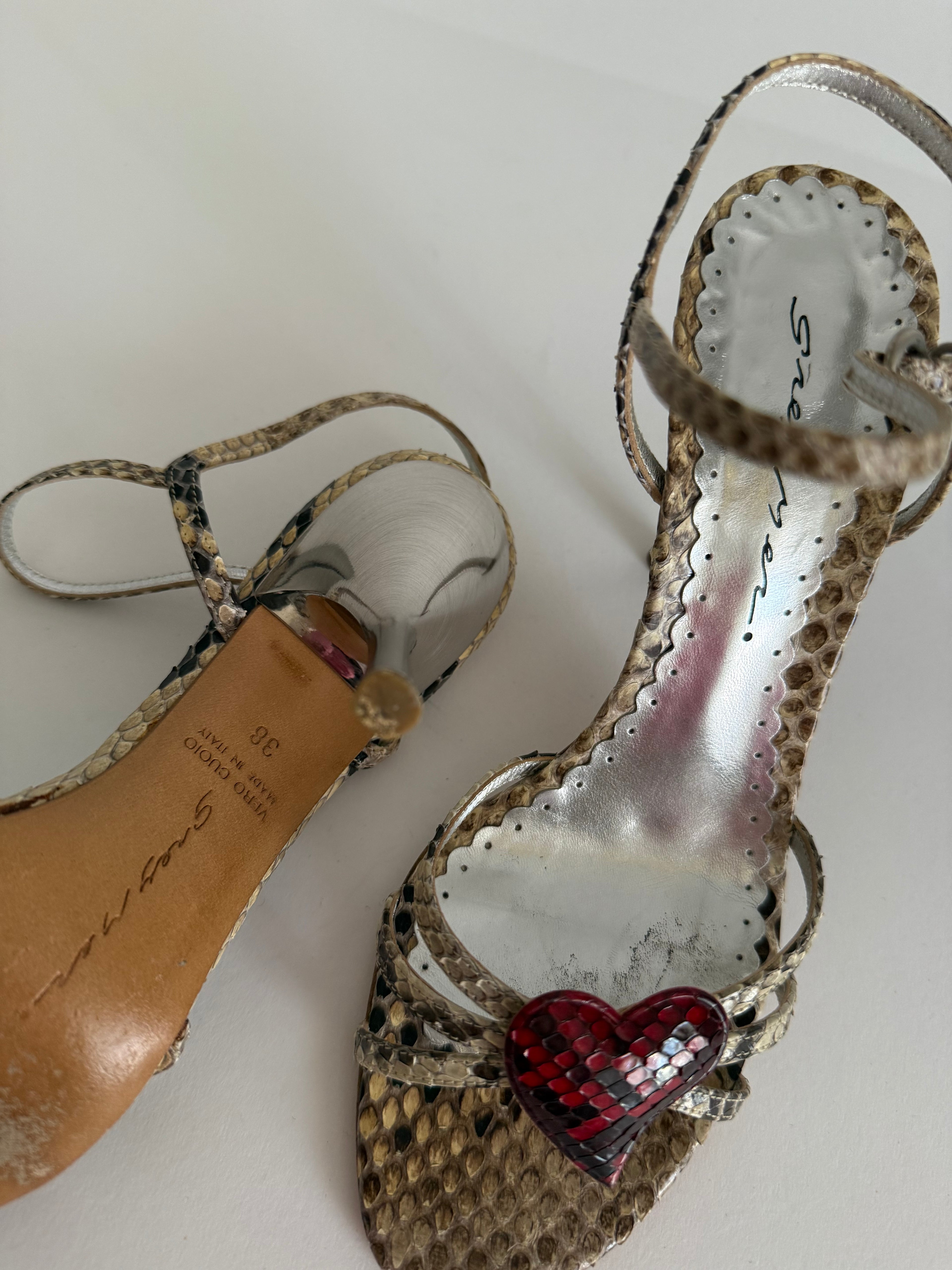 Python red heart heels 90s 2000s