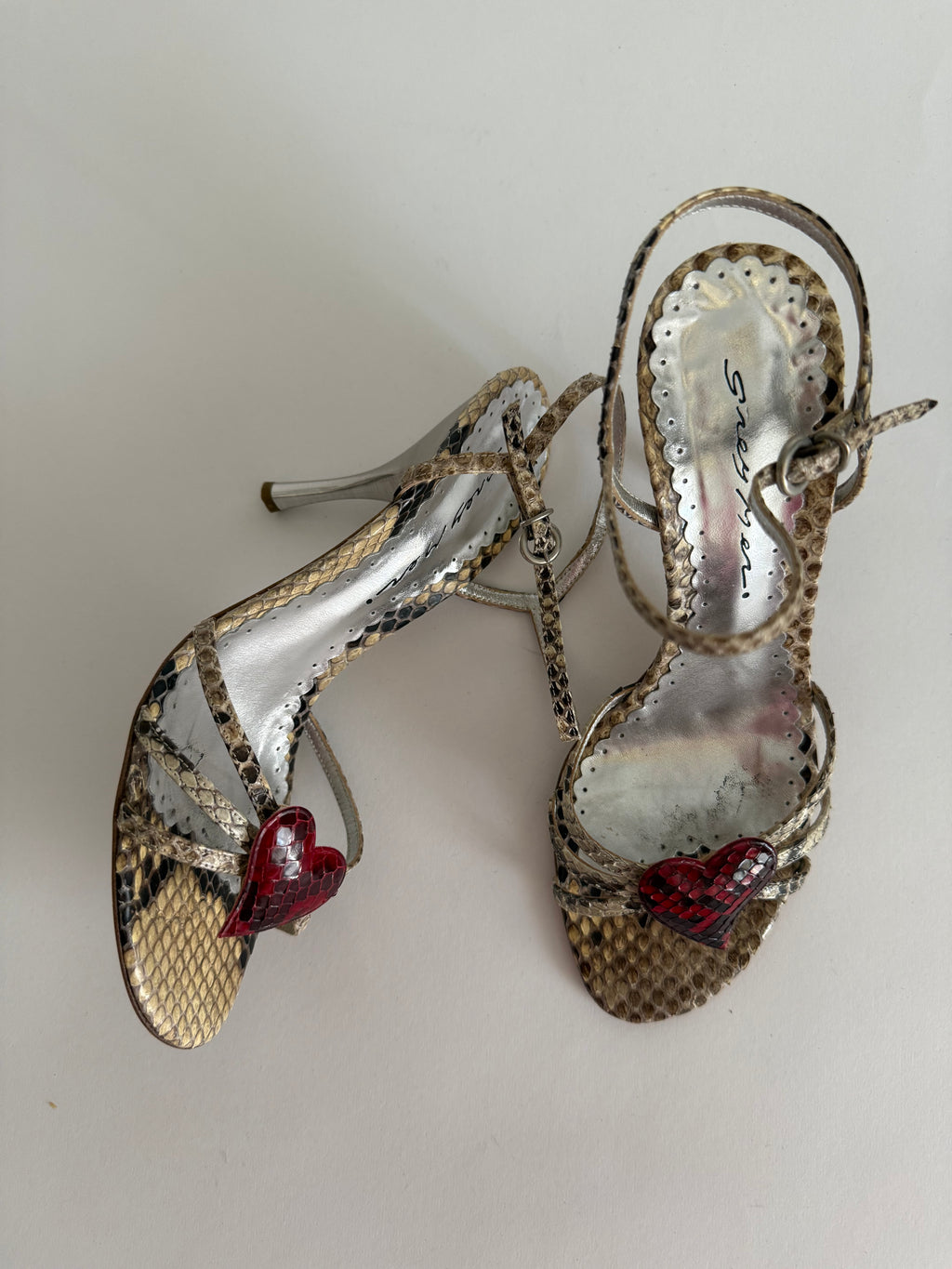 Python red heart heels 90s 2000s
