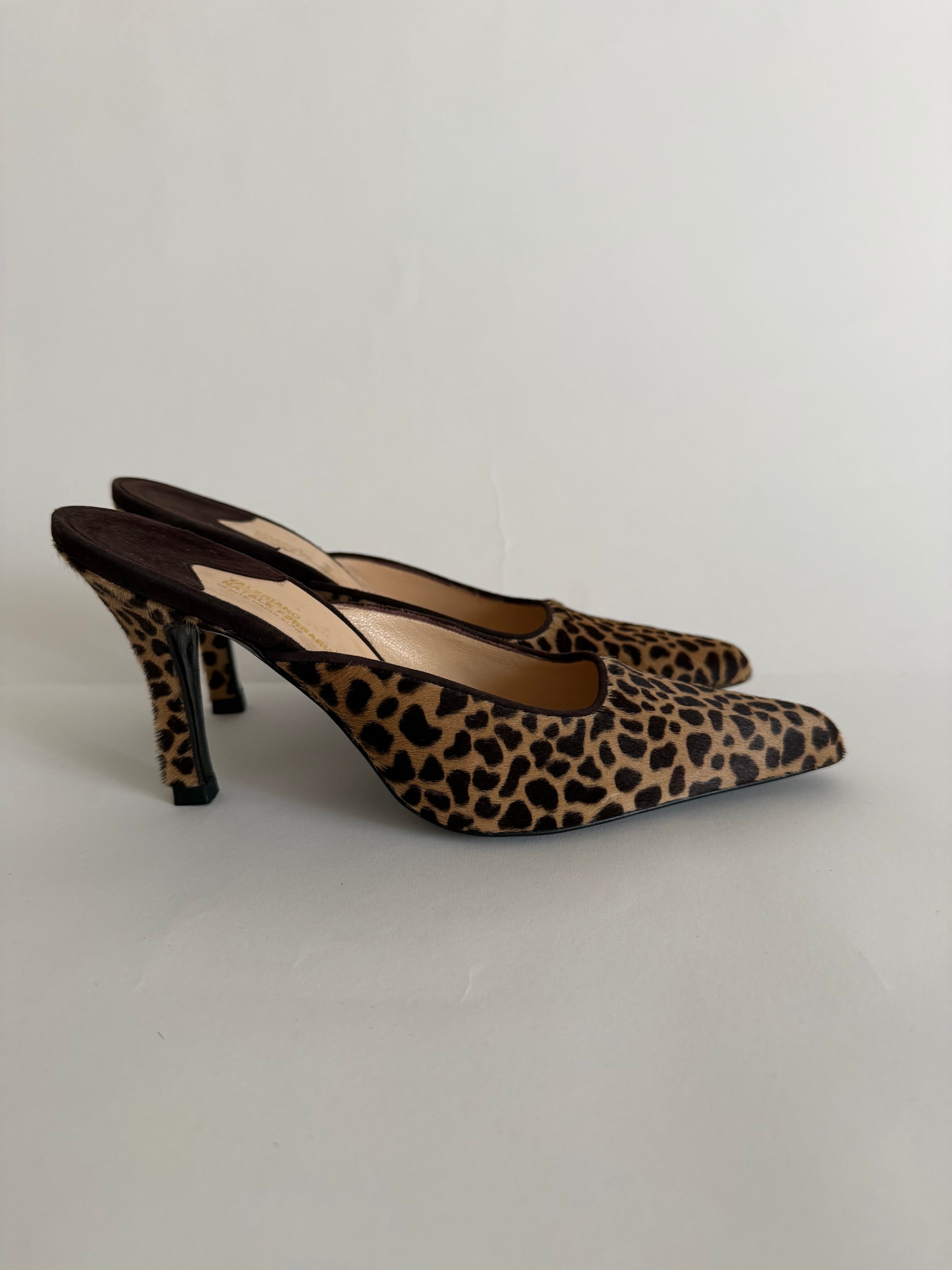 Heels leopard print cavallino 90s