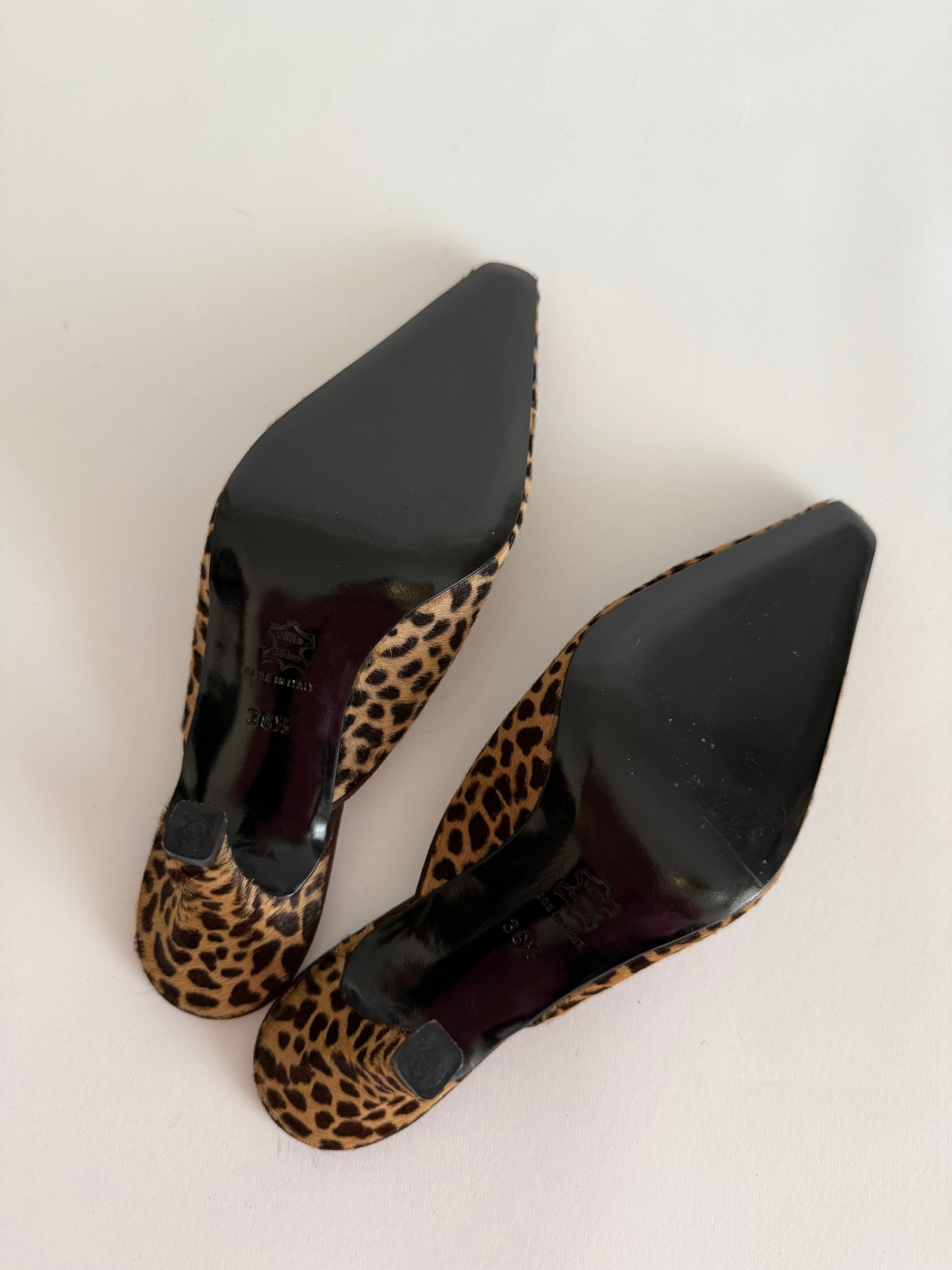 Heels leopard print cavallino 90s