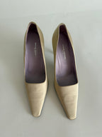 Maud Frizon 90s champagne silk bow heels
