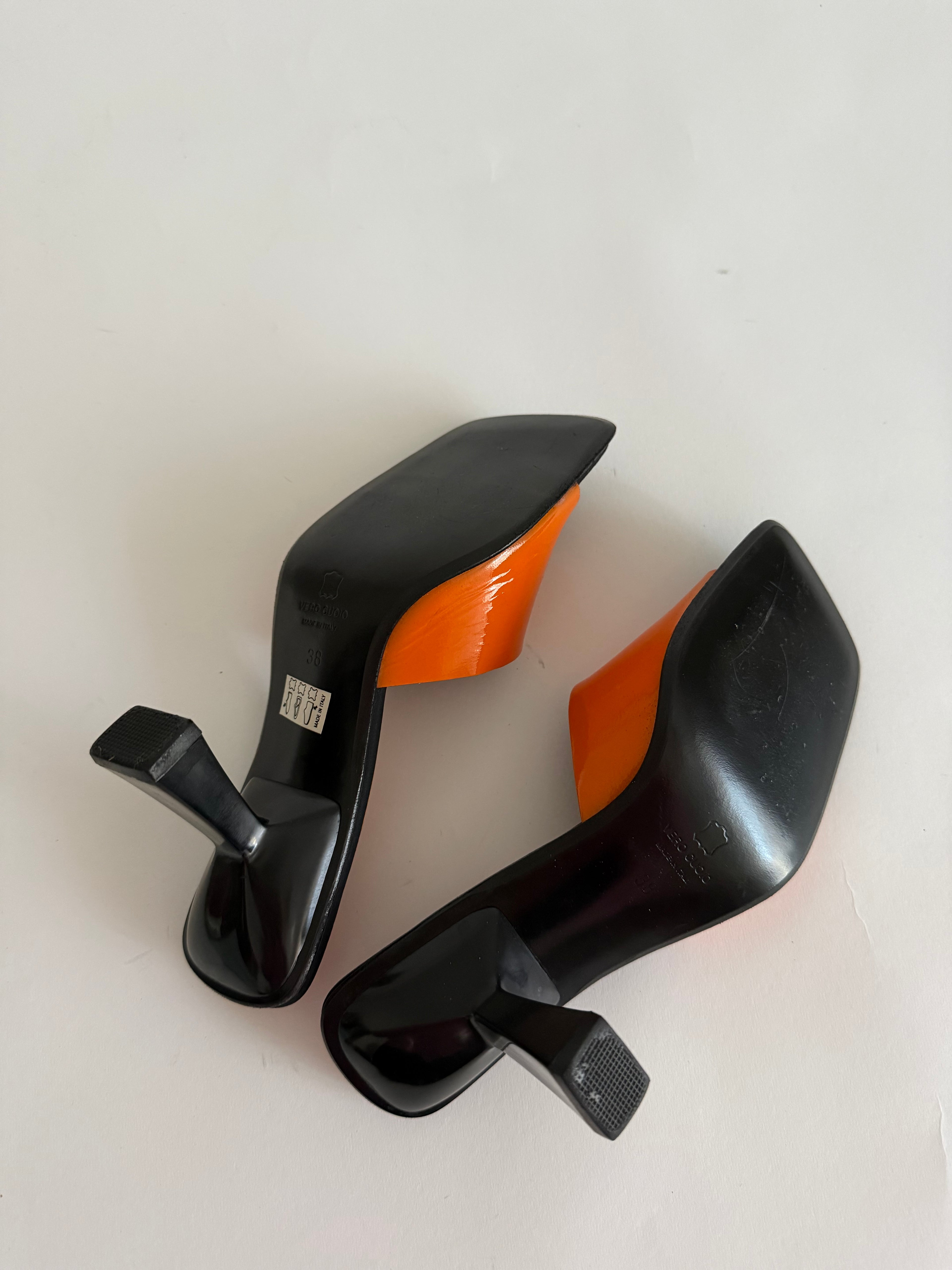 90s orange heels