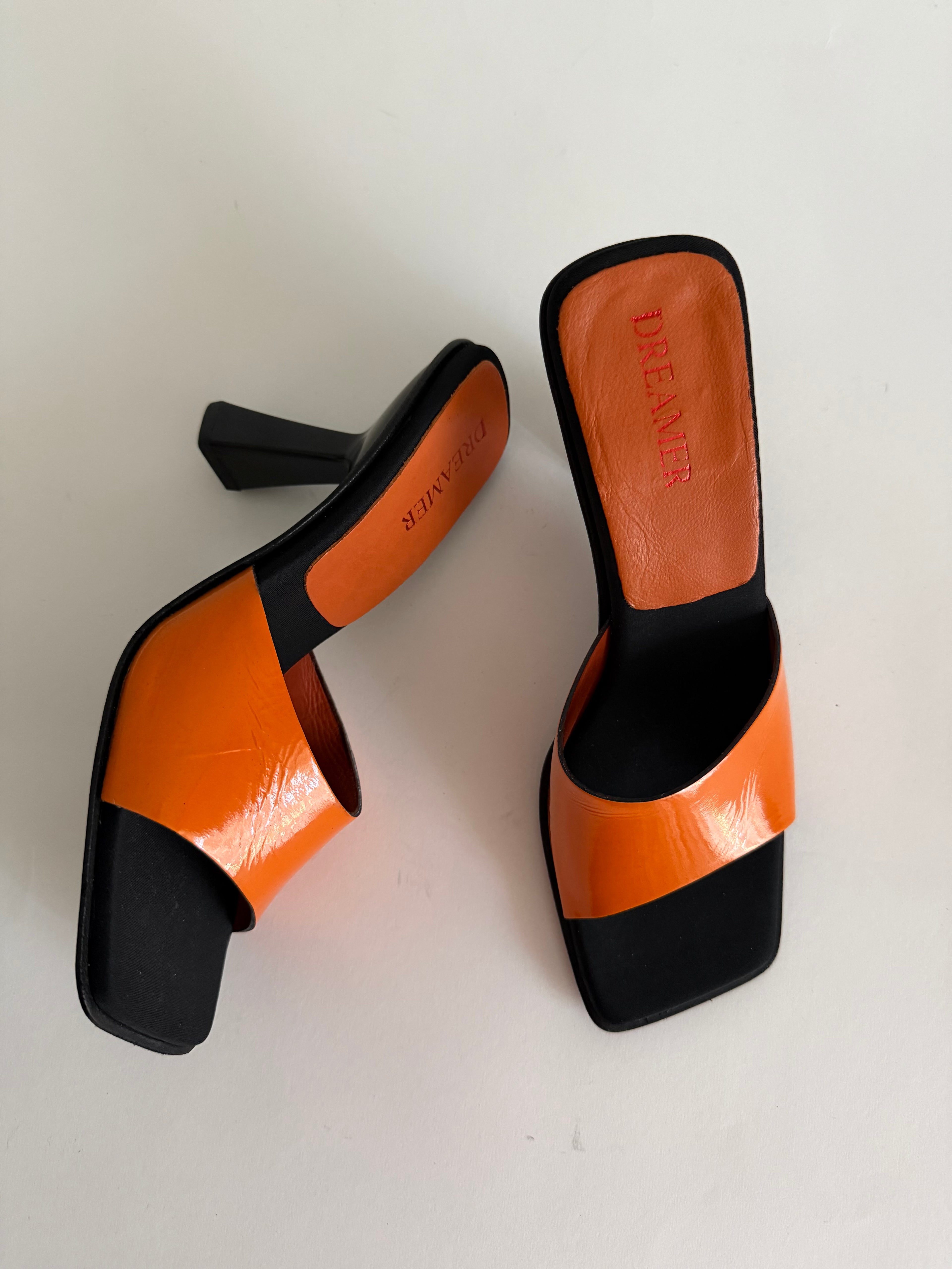 90s orange heels