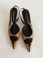 Silk 90s slingback black rose