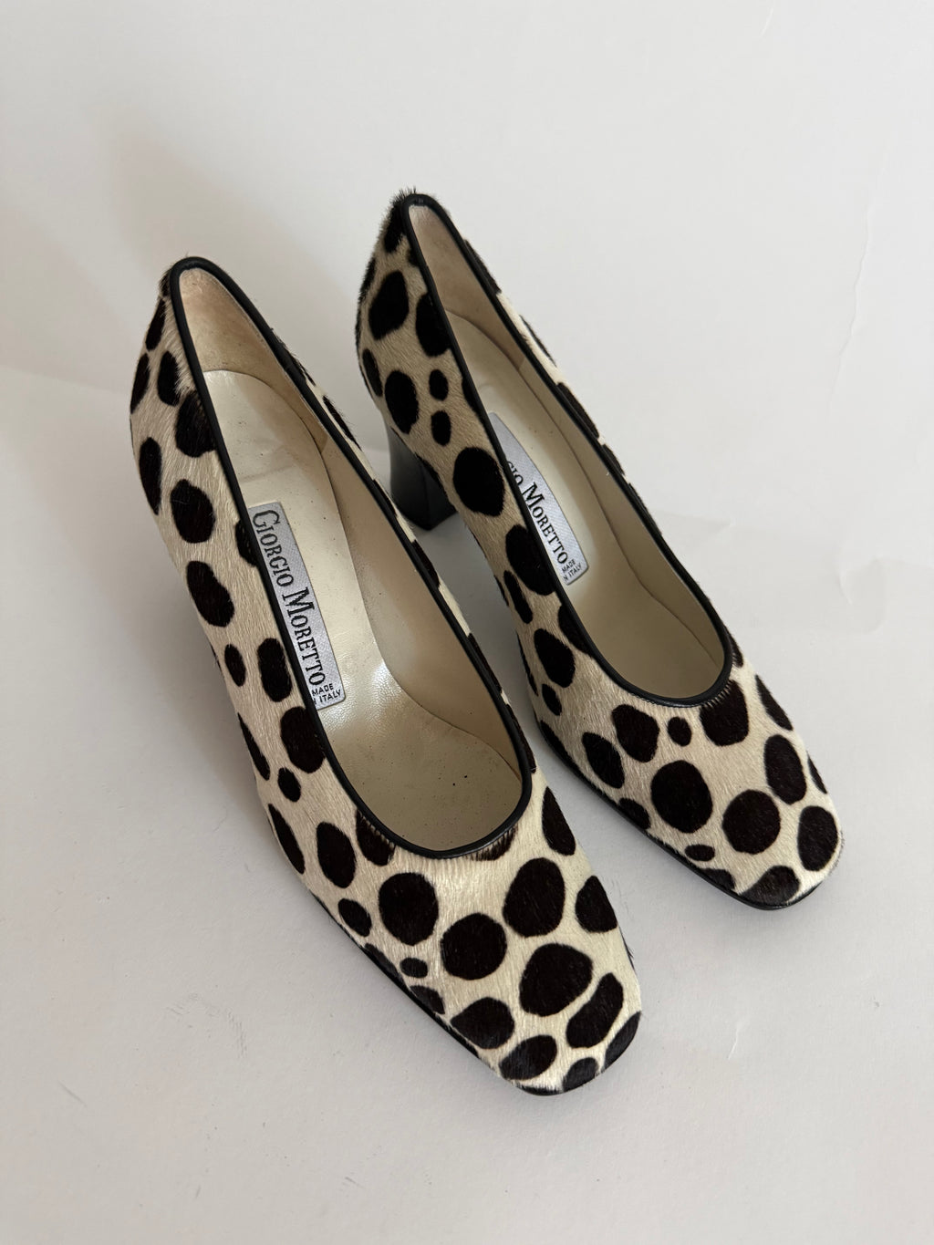 Cavallino heels black and white