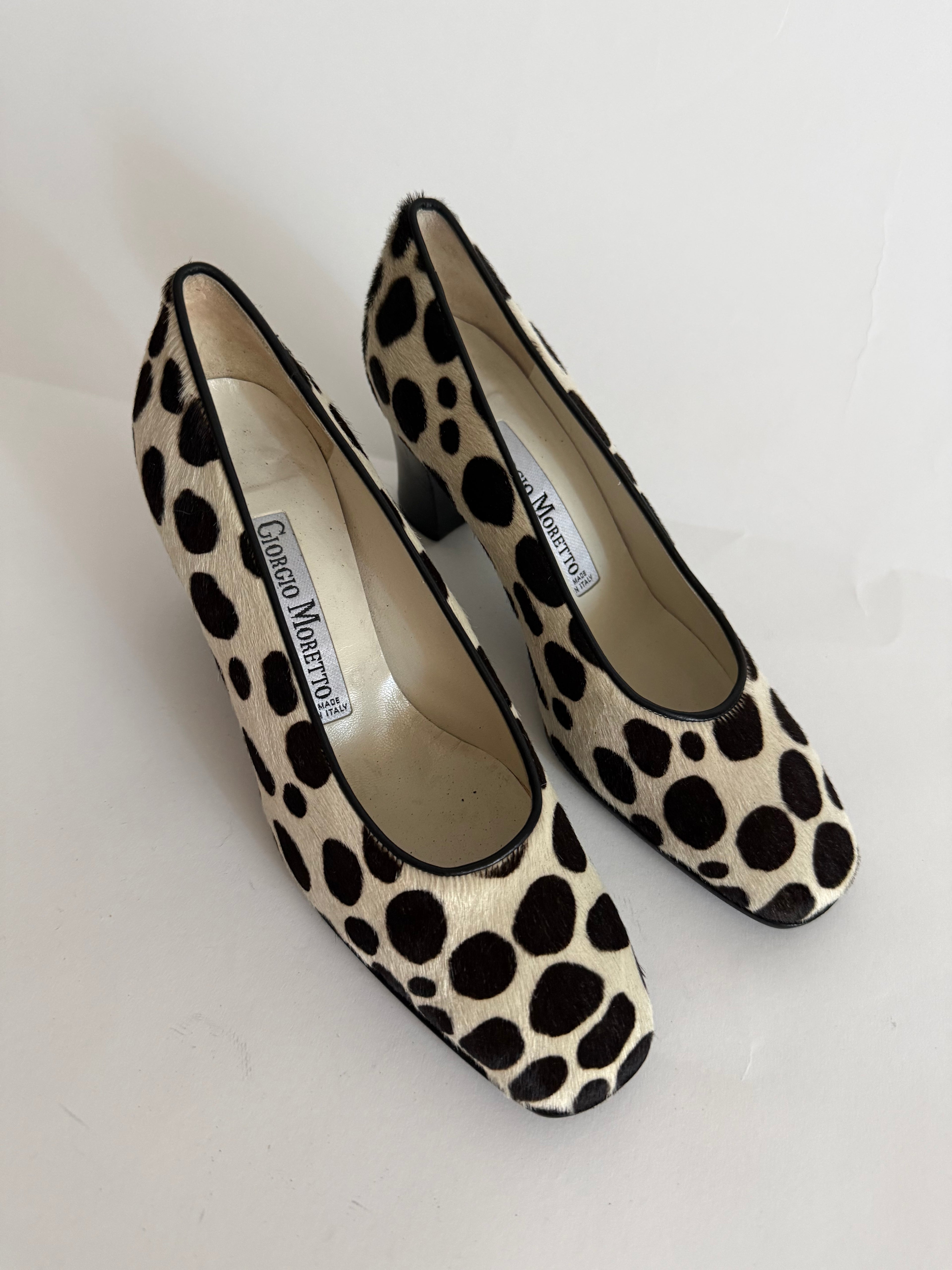 Cavallino heels black and white