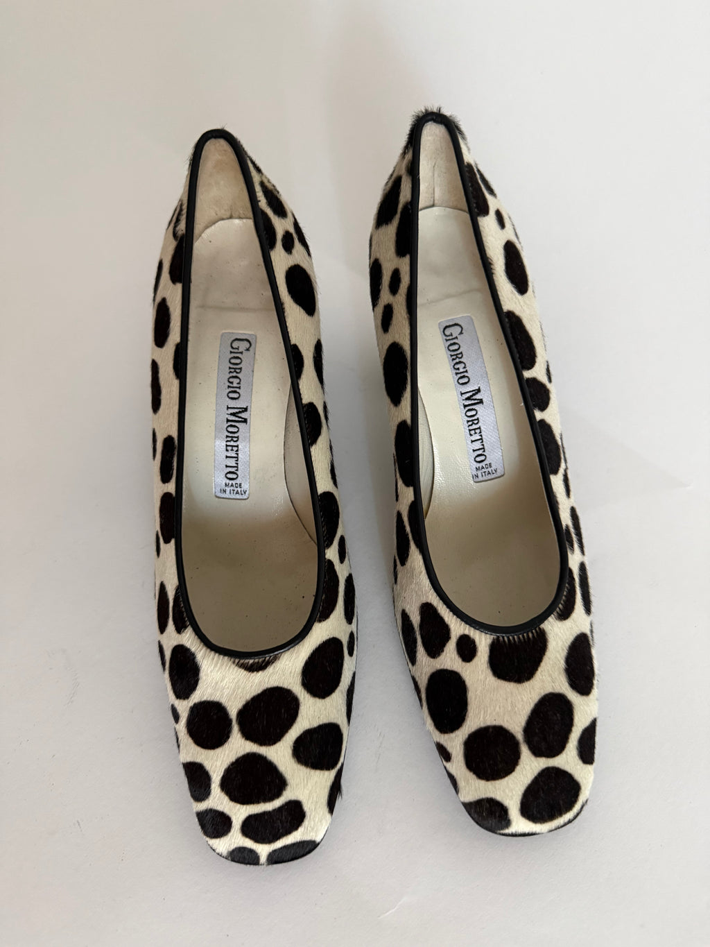 Cavallino heels black and white